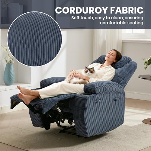 Sillón reclinable moderno azul miniatura 5