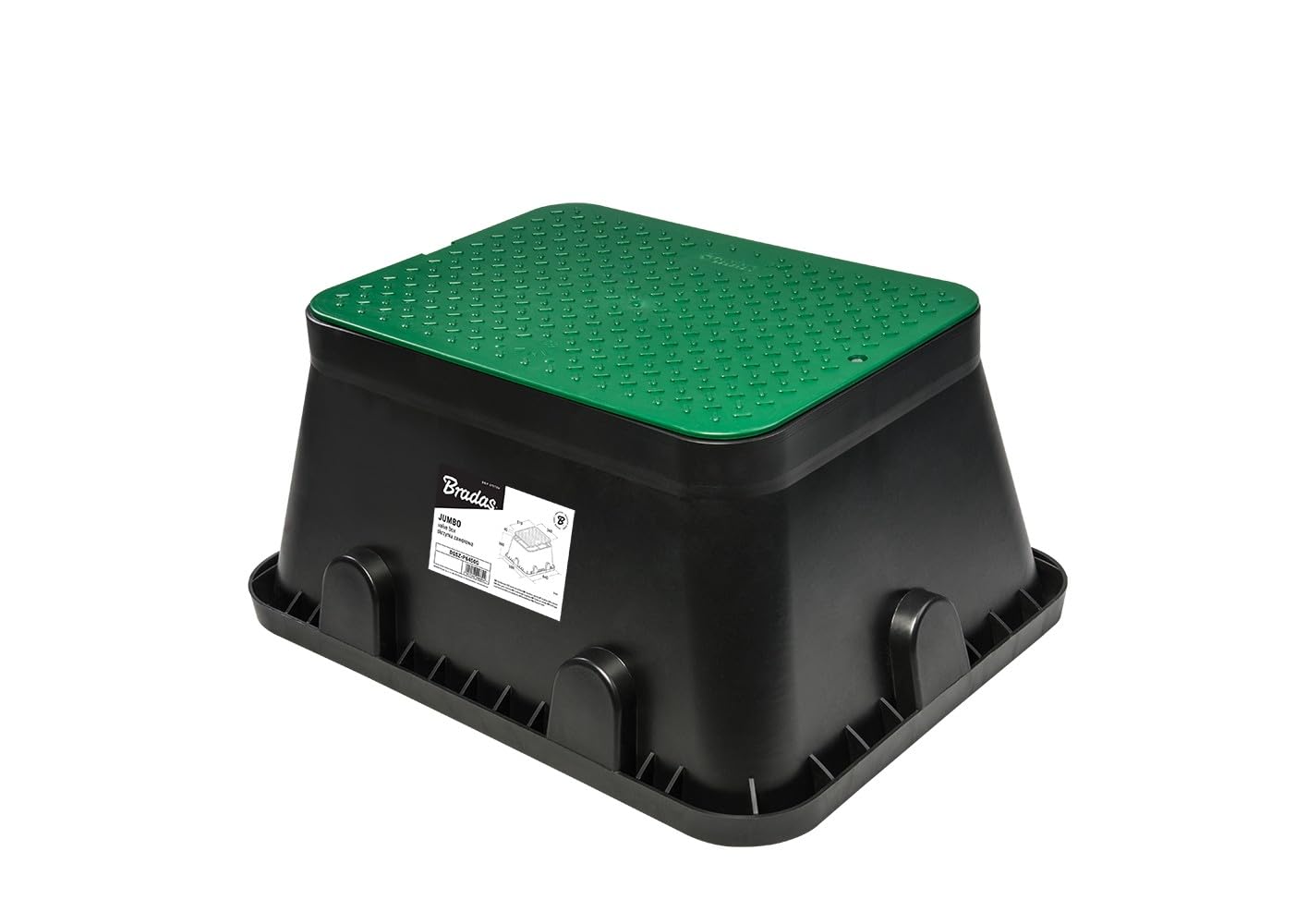 Heavy Duty Underground Irrigation Jumbo Valve Box, Lawn Sprinkler Cover, Green and Black