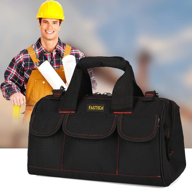 Miniatura 7 de FASTECH Bolsa de herramientas resistente de 22 pulgadas con boca ancha para almacenamiento de herramientas, portador y organizador, bolsa de mano