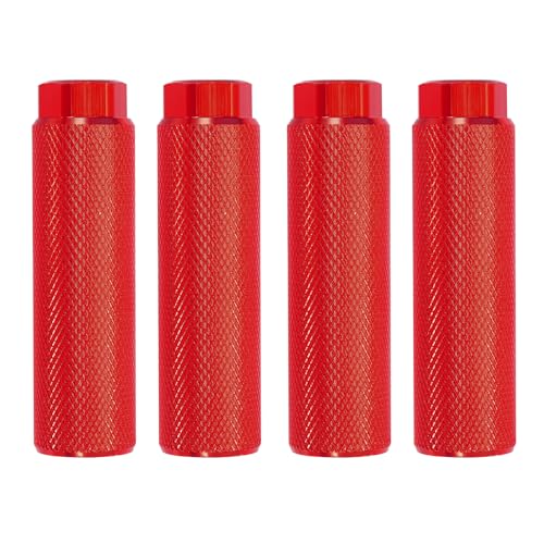 Pédales de vélo pour axes 3/8 de pouce en alu rouge anti-dérapantes BMX