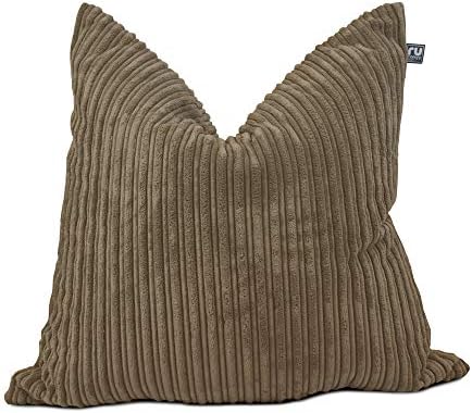 rucomfy Beanbags Jumbo Cord Square Floor Cushion - Use as Large Cushion, Pillow or Extra Seating - Home Living Room Decor or Bedroom Furniture - Machine Washable - L68cm x W68cm (Grey)