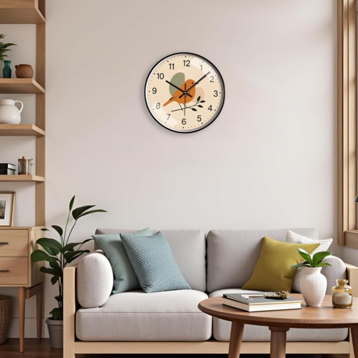 Image of TEKCOOL Wall Clock 12 inch Silent Quartz Decorative Wall Clock Non-Ticking Classic Digital Clock Battery Operated Round Easy to Read Handheld Complete Home /Kitchen /Bedroom(410);