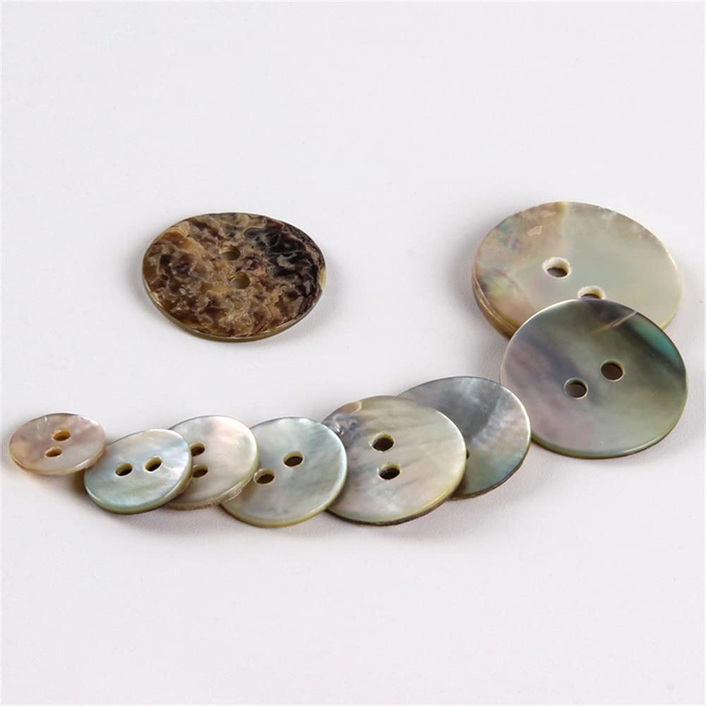 Bottoni Naturali A Conchiglia 10 Pezzi - Decorazione Vintage Per Abbigliamento - Foto 12