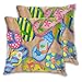 2 Pezzi Cuscino Copricuscini, Divertenti Infradito Pantofole Art Sandals Federe Quadrate Copricuscini Decorativi Caso Federa per Auto, Divano, Ufficio, 45X45Cm