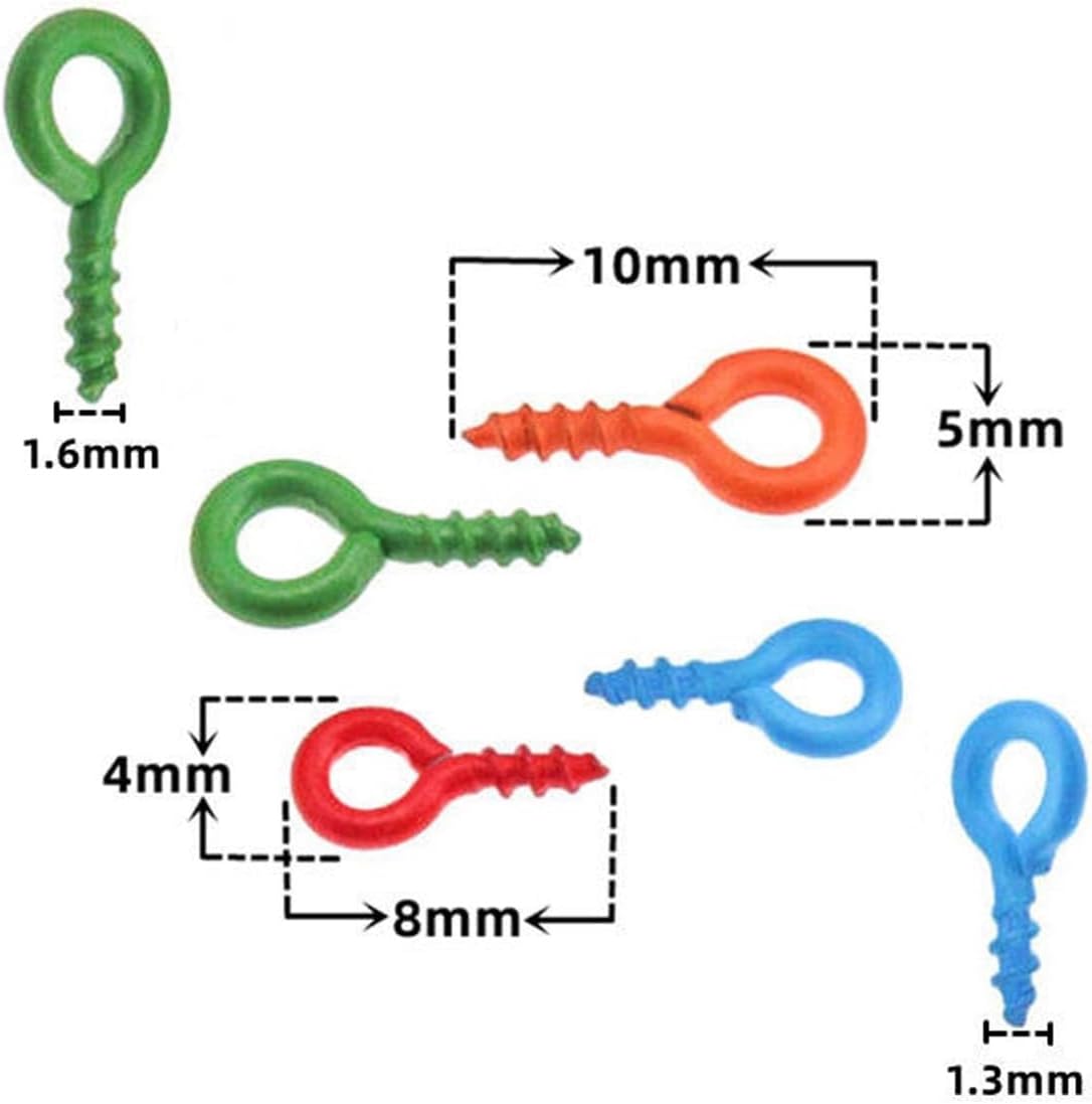 Screw-in Hooks 100Pcs Small Mini Eye Pins Eyepins Hooks Eyelets Screw Threaded 10 Colors Fastener Nail for DIY Jewelry Making Findings(Blue,4X8mm)
