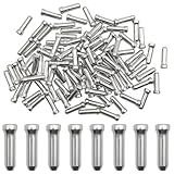 CKANDAY 100 Pcs Bike Cable End Caps, Silver Cable End Crimps, Derailleur Cable Tips, Bike Brake Cable End Tips, Alloy Bicycle Wire End Caps, Brake Tips Shifter for Road Mountain Bicycle