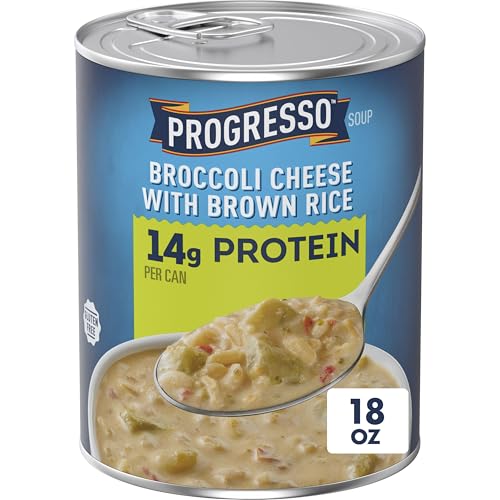 Progresso Protein Broccoli Cheese with Brown Rice Soup, Gluten-Free, 18 oz