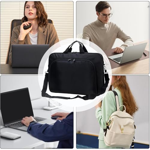 Bolsa para laptop impermeable negra con compartimentos 5