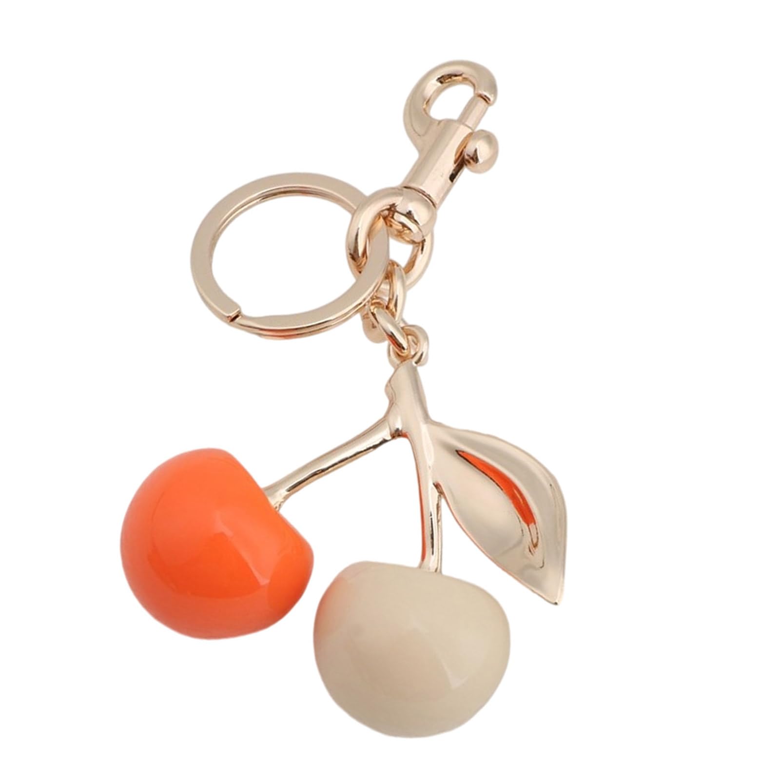 Nawwgy Portable Orange Cherries Pendant Keychain Charm for Women