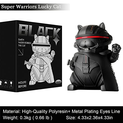 Linsbo Super Warriors Lucky Fortune Cat Desktop Decoration,Feng Shui Maneki Neko Beckoning Waving Wealth,Creative Animal Ornaments Housewarming Gift #TOP2