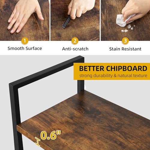 DWVO 5 Tier Bookshelf, Tall Bookcase Shelf Storage Organizer, Modern Book Shelf Storage Rack Shelves for Bedroom, Living Room, Home Office, Rustic Brown