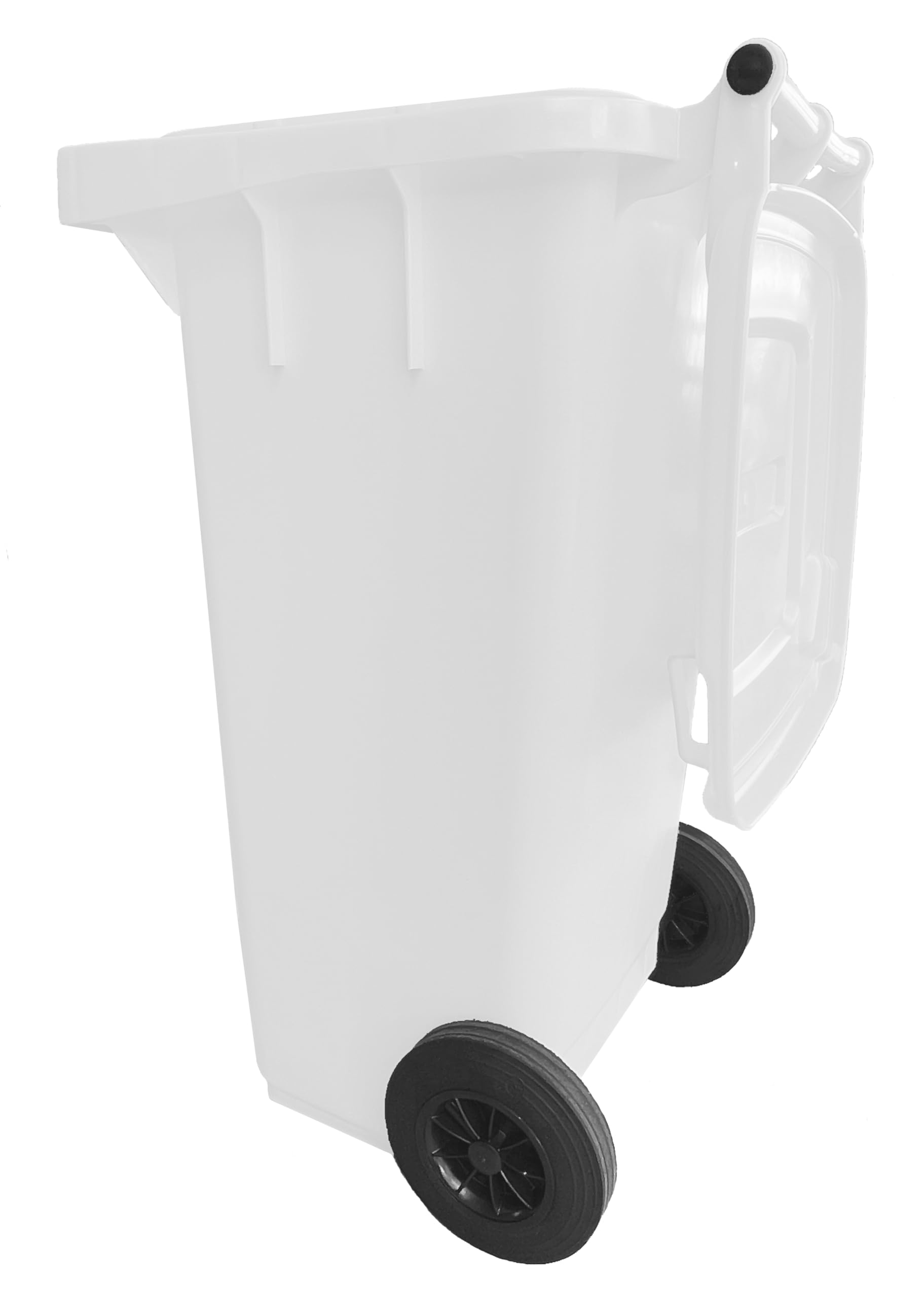 Mobil Plastic – Poubelle Tri Sélectif 120L avec Couvercle et Roues – Conteneur Déchets Extérieur en Plastique PEHD Résistant – Blanc – Certifiée Norme UNI EN 840