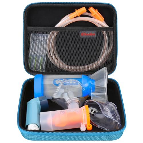 Image of Elonbo Carrying Case ​for Nebulizer Replacement Parts Kits /Asthma Inhaler /Inhaler Spacer Masks /Nebulizer Tubing Mouthpiece Accessories Replacement Set, Handheld Inhaler Nebulizer Bag (Case Only)