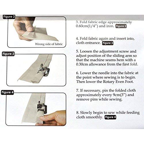 image for ANYQOO 3 Sizes Rolled Hem Pressure Foot Sewing Machine Presser Foot He