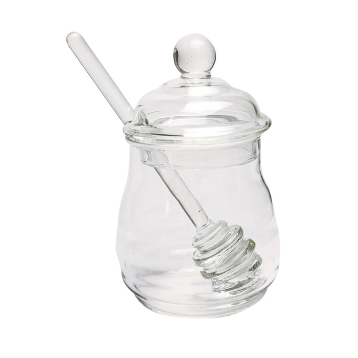 OUNONA 1Set Glass with Dipper Household Honey Pot Syrup Dispenser Compact Kitchen Gadget Prevents Dust