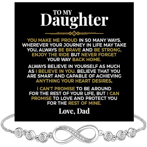 To My Daughter Bracelet, I Love You Bracelet, Daughter Gift, Christmas, Birthday Gift with Message Card and Box