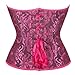 Kranchungel Corsets for Women Bustier Sexy Brocade Lace up Overbust Corset Waist Cincher Shapewear Top XX-Large Black Rose