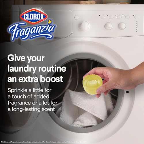 Image of Clorox Fraganzia Laundry Scent Booster Crystals, In-Wash Fragrance Beads for Fresh-Smelling Clothes & Linens, Safe for All Fabrics & Colors, Citrus Blossom Scent, 18 Oz, 2 Pack