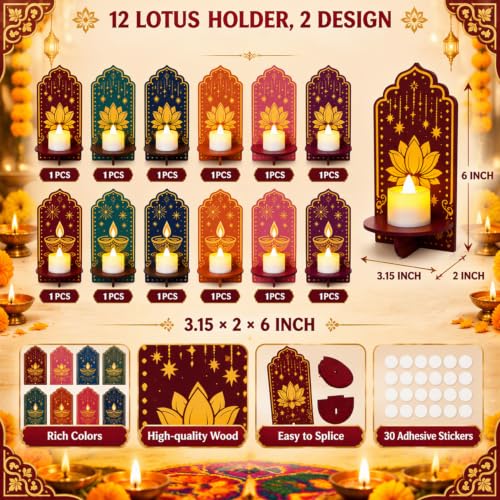 Amazon – amiatalo 12-Piece Diwali Lotus Candle Holder Set - image 3