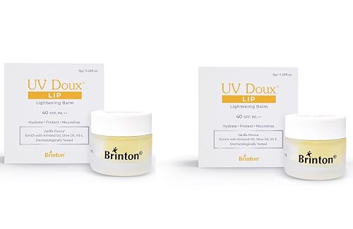 UV Doux Lip Lightening Balm SPF 40 PA++ | Indiaโs No.1 Dermatologist Recommended Brand | With Almond Oil, Olive Oil & Vitamin E | For Pigmented & Dry Lips | Hydrates & Protects | 8 g Pack of 2