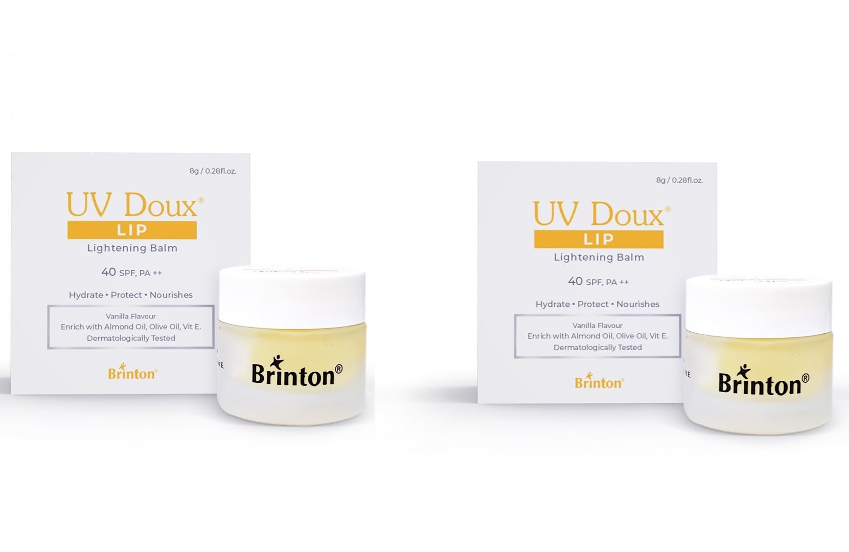 UV Doux Lip Lightening Balm with SPF 40 PA ++| Enriched with Almond Oil, Olive Oil & Vitamin E | Restores Natural Lip Colour | Hydrates, Protects, Nourishes | Expert Care, Dermatologically Approved |