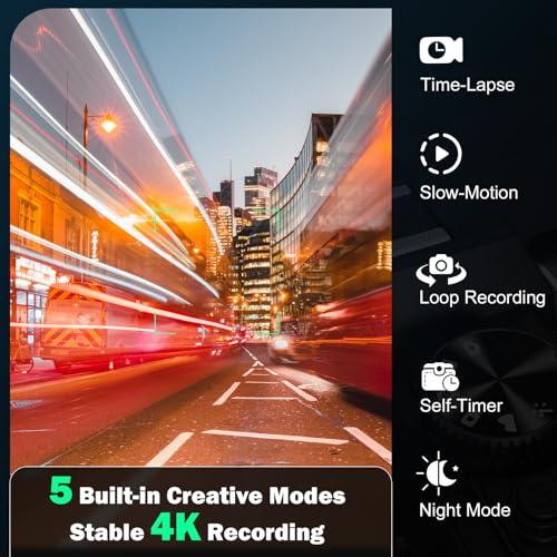 Image of G-Anica 4K Vlogging Camera with Detachable Macro & Wide Lens Kit - WiFi & App Control, Supports up to 48MP Photos, Compact Digital Camera for Beginners, 16X Zoom & Anti-Shake (32GB Card Included)