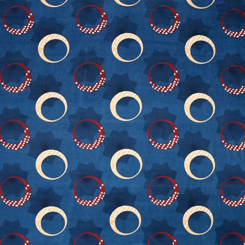 Image of Pure Cotton 220tc Flat Single Printed Bedsheets for Summer Breathable | Wrinklefree (Size-60 X 90 Inch or 228 x 152 cm) with 1 Pillow Covers (Size-17 X 27 Inches, Dark Blue)