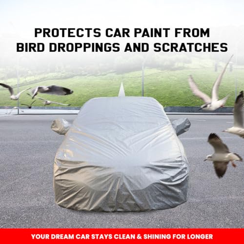 Image of Autofact Waterproof Car Body Cover Compatible with Nissan Magnite (2020 to 2021) with Mirror and Antenna Pockets (Shinning Silver)