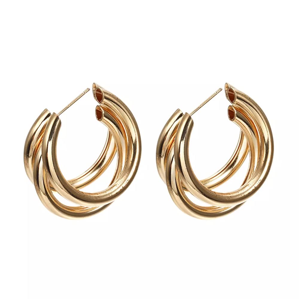 Shining Diva Fashion Latest Stylish Gold Plated Triple Hoop Earrings for Women And Girls (14610er) (B0B8W6MKVQ) Amazon Price History, Amazon Price Tracker