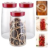 VIDETOL 3 Stück Fermentierglas, 2.2 L Gärglas mit Entlüftungsventil, Transparent Kimchi Behälter, Kimchi Container für Kefir, Sauerkraut und Kimchi