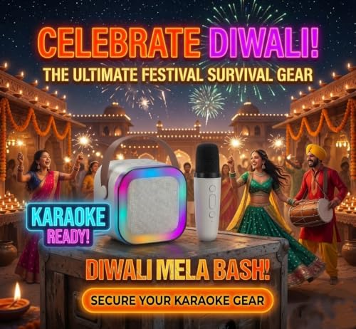 Image of MARVIC Portable Karaoke Bluetooth Speaker with Wireless Microphone Pink | MARVIC mini portable karaoke machine with wireless microphone vibrant RGB LED party lights and flexible carry handle