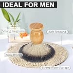 Bassion Shaving Brush for Men, Wet Shave Using Cream & Soap, Wood Handle Hair Salon Brush for Safety Shaving Razor, Straight Razor, Father's Day for Dad Boyfriend (Brown) - Image 4