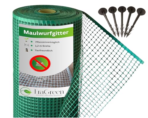 EraGreen® Maulwurfgitter 50 m x 1,2 m Breite Inklusive 50...