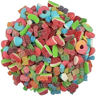 American Best Food, Assorted Sour Mix Gummy Candy Bulk, Sour Kids, Assorted Cubes, Watermelon Slices, Sour Gummy Bears, Sour Twin Cherries, Sour Gummy Pufflettes & Gummy Neon Rings (2 lb)
