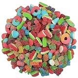 Assorted Sour Gummy Candy Bulk 2 lb Variety Mix – Kids Shapes, Cubes, Watermelon Slices, Bears, Twin Cherries, Mango Slice & Neon Rings