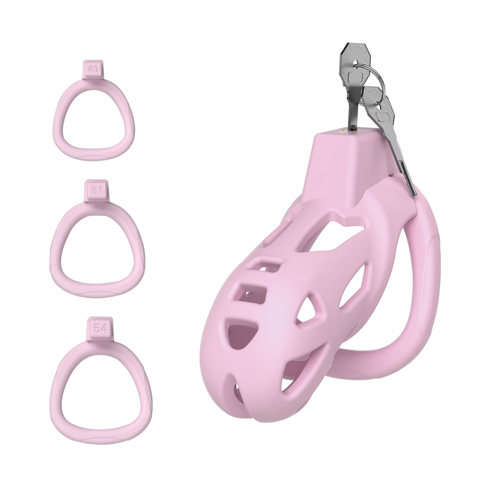 cage de chasteté pénis, cages de chasteté, sex toýs homme, 3D Légère avec 3 Tailles Anneaux de Pénis Amovibles pour Empêcher L'érection, Retenue et Bondage SM avec de Chasteté Sex Toýs Couple (Rose)