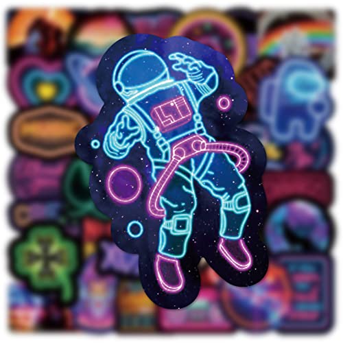 100Pcs Cool Neon Light Stickers For Kids Teens Adults, Trendy Graffiti Waterproof Vinyl Neon Stickers Pack For Water Bottle, Guitar Skateboard, Luggage, Phone #TOP2