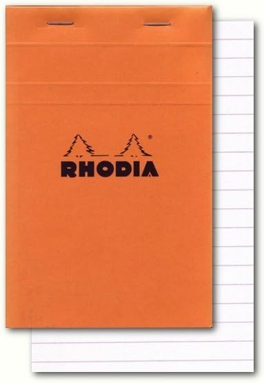 Rhodia Top Staplebound No. 13 Notepad (4 X 6) Ruled Orange, Pack of 5