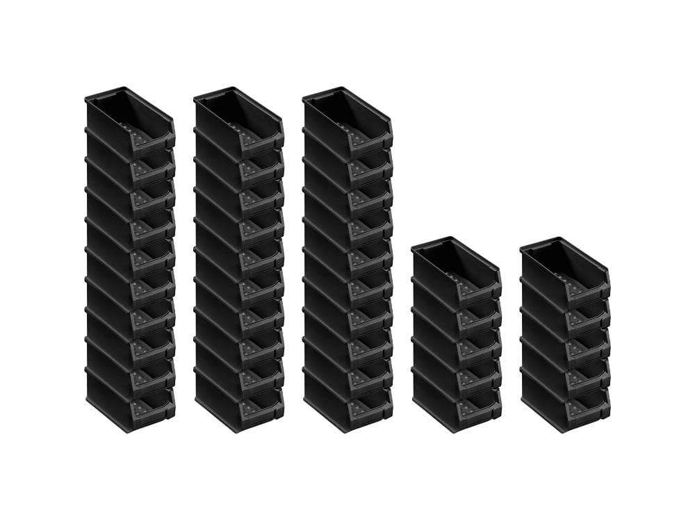 SuperSparSet 40x Leitfähige Sichtlagerbox 2.0 | HxBxT 7,5x10x17,5cm | 0,8 Liter | ESD, Sichtlagerbehälter, Sichtlagerkasten, Sichtlagerkastensortiment, Sortierbehälter