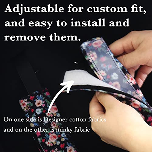 Image of Baby Car Seat Belt Covers for Boys and Girls, Car Seat Straps Shoulder Pads, Soft Car Seat Neck Cover, Mink Seat Belt Protectors for Car Seats, Floral Stroller Strap Cover for Baby Kids