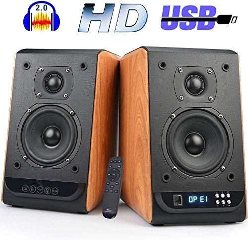 Bluetooth Bookshelf Speaker,100Watts Stereo Studio Active Speaker Pair HiFi 2.0 Optical Coaxial Input