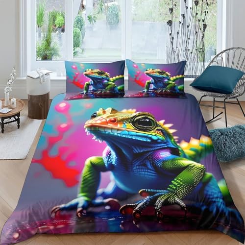 Ensemble de literie lézard impression numérique 3D microfibre ultra douce - 4