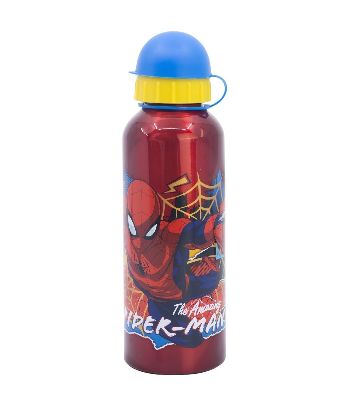 SRV Hub Spiderman Water Bottle for Kids 530ml, Aluminium Drinks Bottle with Sports Spout & Protective Cap, Reusable School Water Bottle for Boys, Lunch Box, Sports, Travel & Days Out — image 1
