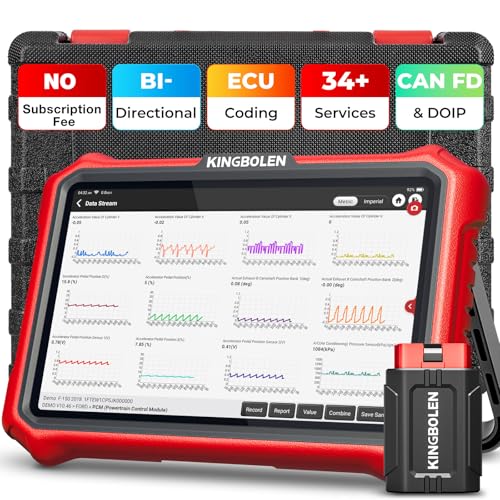 KINGBOLEN K8 Pro OBD2 Scanner Bluetooth 2026 Bidirectional Scan Tool with Lifetime No Subscription Update 8'' All System Diagnostic Tool, ECU Code, 34+ Reset, CANFD&DOIP, V.A.G Guide, FCA AutoAuth