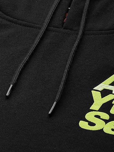 Image of The Indian Garage Co Men Regular Fit Typography Overhead Hooded Sweatshirt