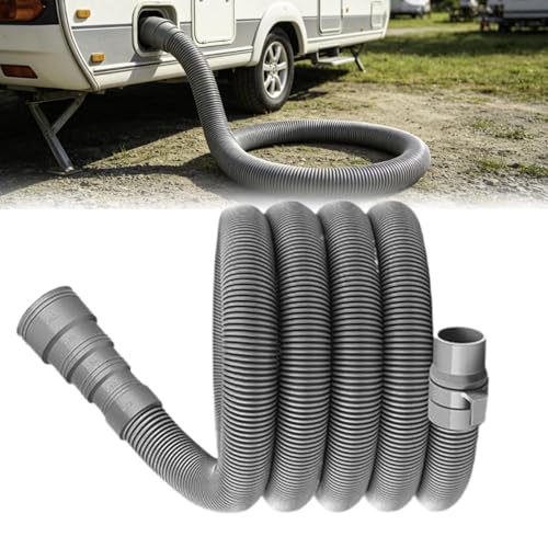 10M Abwasserschlauch Wohnwagen Abwasserschlauch Wohnmobil Zusammenklappbares Wohnwagen Abflussrohr Mit Verstellbarem Adapter Wohnwagens Zubehör Für Wohnmobile Anhänger Reisefahrzeuge