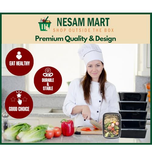 Image of Disposable Rectangle Containers for Food - 500ml Food Packing Box with Lid | Microwave & Fridge Safe Parcel Box | Pack of 25 Use & Throw Boxes for Storage