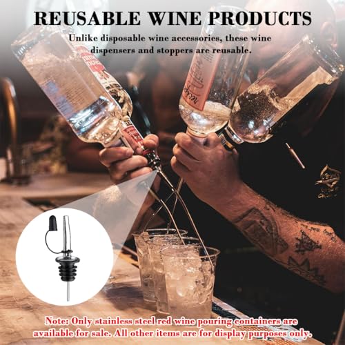 Image of Supvox 6 Pcs Oil Bottle Cap Dispenser Stainless Steel Nozzle Pourer