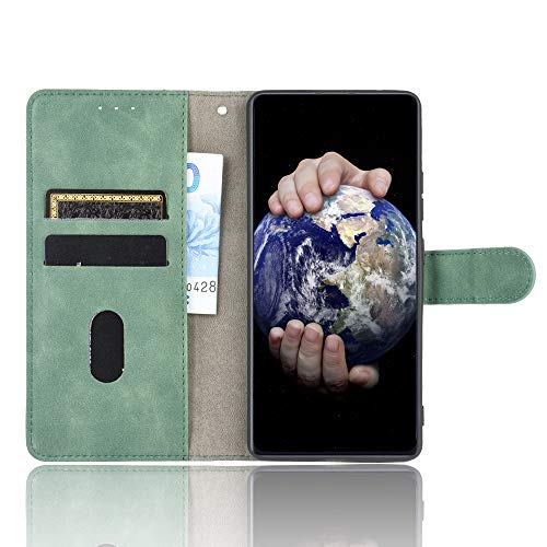 Dhongf Fundas para Motorola One Action Funda Móvil Motorola One Action Magnetica Hebilla Antigolpes Funda con Solapa para Motorola One Action Verde