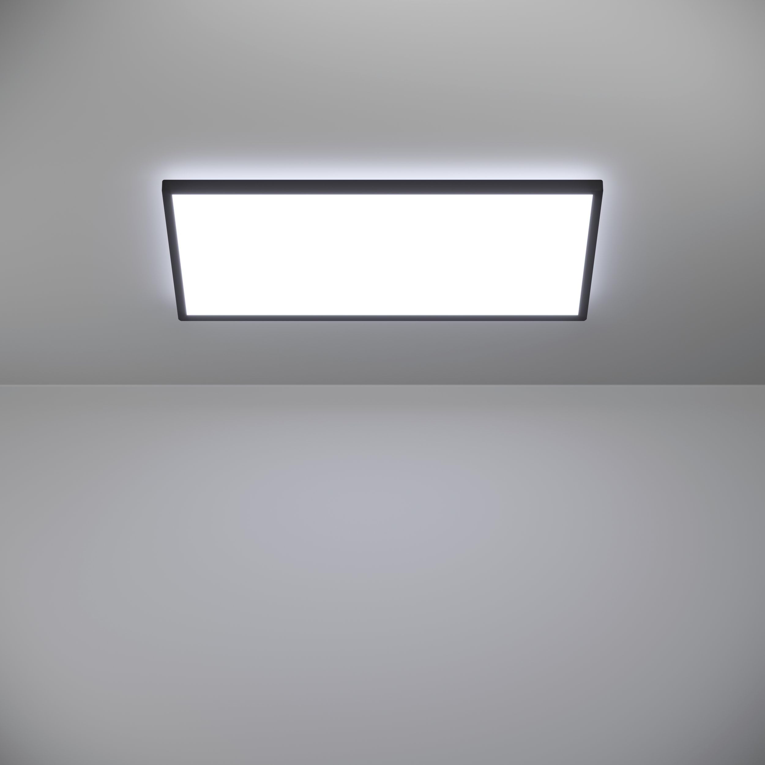 EGLO LED Deckenleuchte Rovito, runde Badezimmer Deckenlampe | Badlampe Decke aus Kunststoff in Schwarz und Weiß, Deckenbeleuchtung warmweiß-kaltweiß, IP44, 57x30 cm